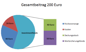 Infografik zur Funktionsweise einer hybriden Fondspolice